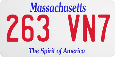 MA license plate 263VN7