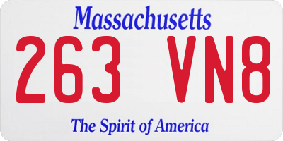 MA license plate 263VN8