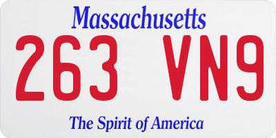 MA license plate 263VN9