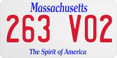 MA license plate 263VO2