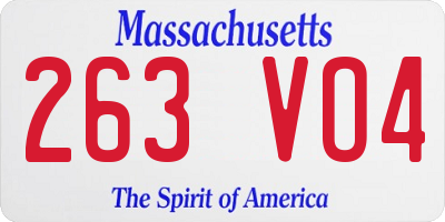 MA license plate 263VO4