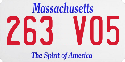 MA license plate 263VO5