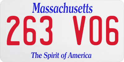 MA license plate 263VO6