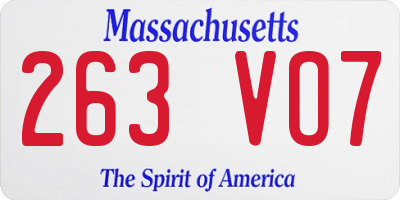 MA license plate 263VO7