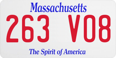 MA license plate 263VO8