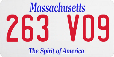 MA license plate 263VO9