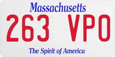 MA license plate 263VP0