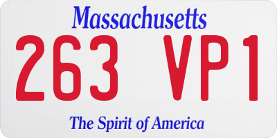 MA license plate 263VP1