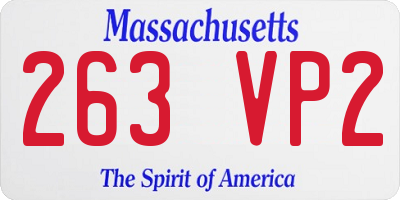 MA license plate 263VP2