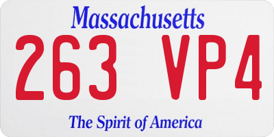 MA license plate 263VP4