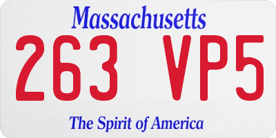 MA license plate 263VP5