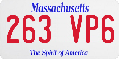 MA license plate 263VP6