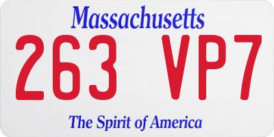MA license plate 263VP7