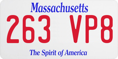 MA license plate 263VP8