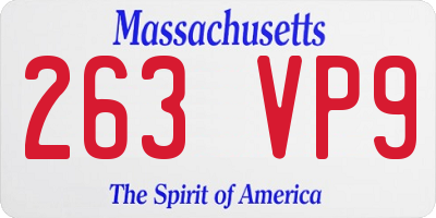 MA license plate 263VP9