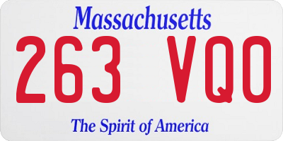 MA license plate 263VQ0