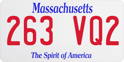 MA license plate 263VQ2