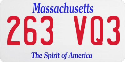 MA license plate 263VQ3