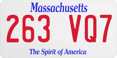 MA license plate 263VQ7