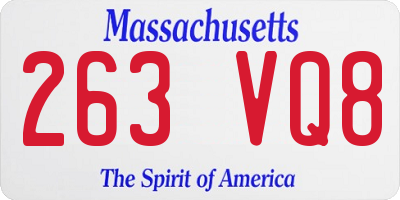 MA license plate 263VQ8