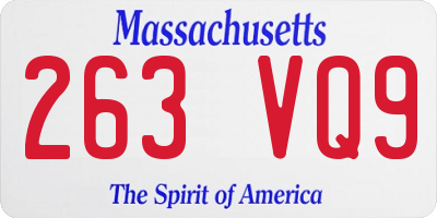 MA license plate 263VQ9