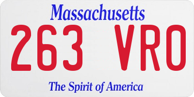 MA license plate 263VR0