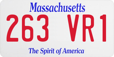 MA license plate 263VR1
