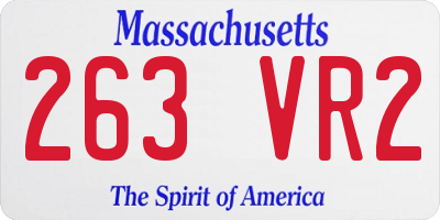 MA license plate 263VR2