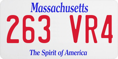 MA license plate 263VR4