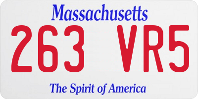 MA license plate 263VR5