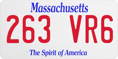 MA license plate 263VR6
