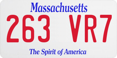 MA license plate 263VR7