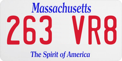 MA license plate 263VR8