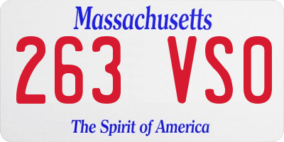 MA license plate 263VS0