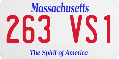 MA license plate 263VS1