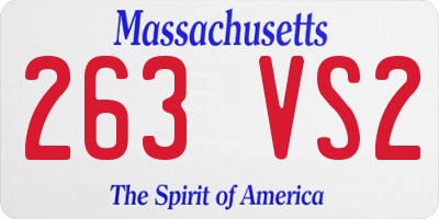 MA license plate 263VS2