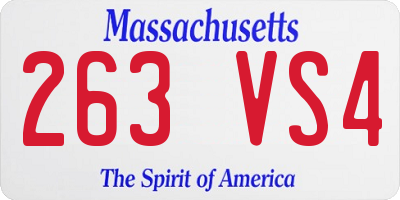 MA license plate 263VS4