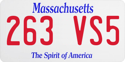 MA license plate 263VS5