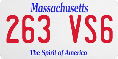 MA license plate 263VS6