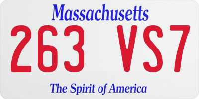 MA license plate 263VS7