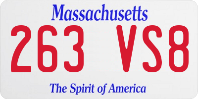 MA license plate 263VS8
