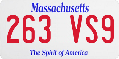 MA license plate 263VS9