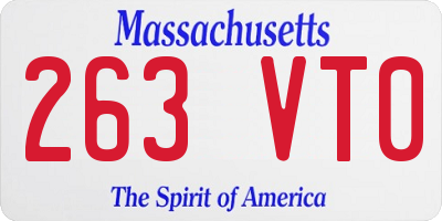 MA license plate 263VT0