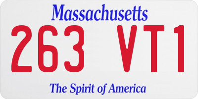 MA license plate 263VT1