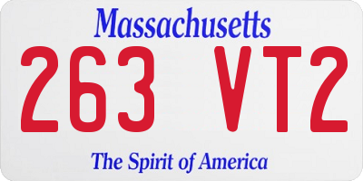 MA license plate 263VT2
