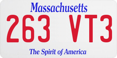MA license plate 263VT3