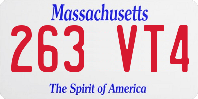 MA license plate 263VT4