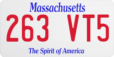MA license plate 263VT5