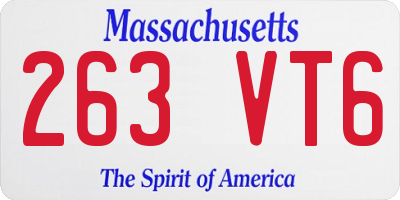 MA license plate 263VT6