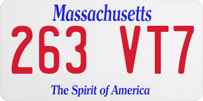 MA license plate 263VT7